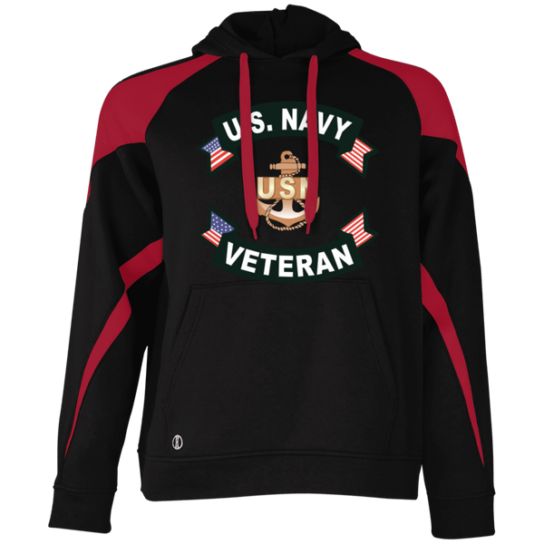 Navy Vet 1 Athletic Colorblock Fleece Hoodie