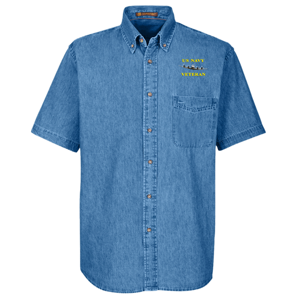 Navy Vet 2 Harriton Denim Shirt