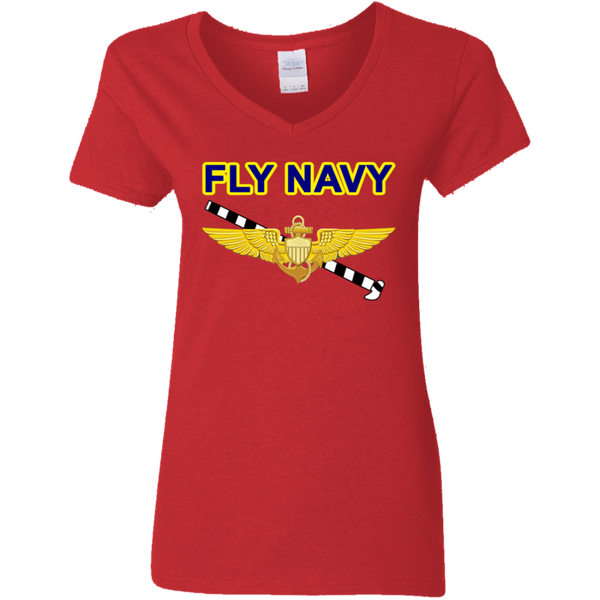 Fly Navy Tailhook 1 Ladies' V-Neck T-Shirt