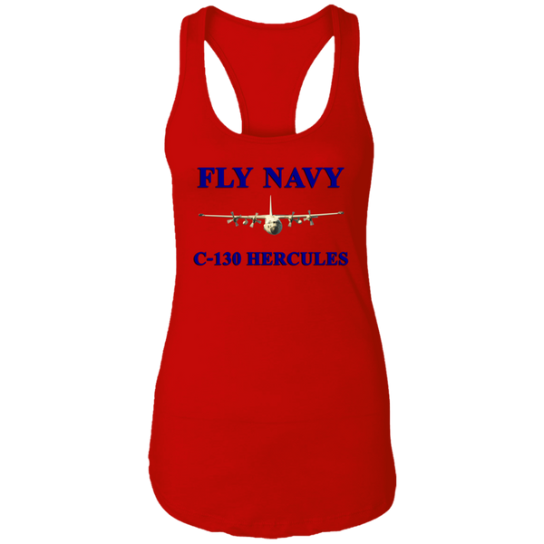 Fly Navy C-130 1 Ladies' Ideal Racerback Tank