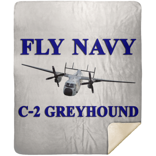 Fly Navy C-2 1 Blanket - Premium Mink Sherpa Blanket 50x60