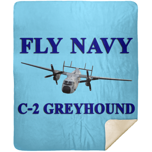 Fly Navy C-2 1 Blanket - Premium Mink Sherpa Blanket 50x60