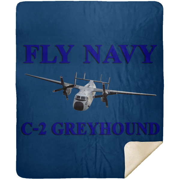 Fly Navy C-2 1 Blanket - Premium Mink Sherpa Blanket 50x60