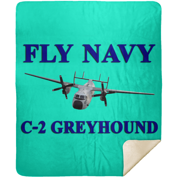 Fly Navy C-2 1 Blanket - Premium Mink Sherpa Blanket 50x60