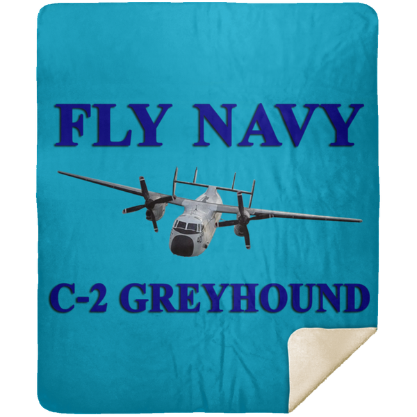 Fly Navy C-2 1 Blanket - Premium Mink Sherpa Blanket 50x60