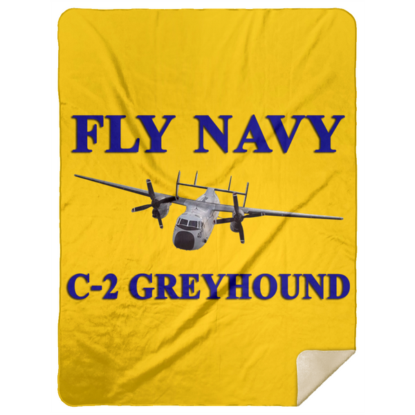 Fly Navy C-2 1 Blanket - Premium Mink Sherpa Blanket 60x80