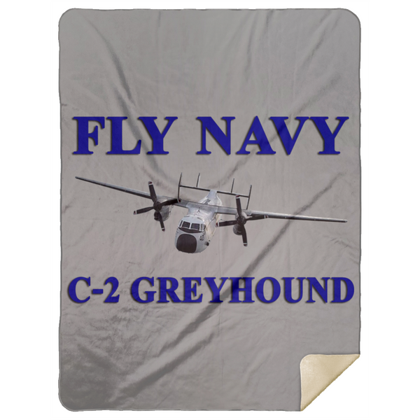 Fly Navy C-2 1 Blanket - Premium Mink Sherpa Blanket 60x80