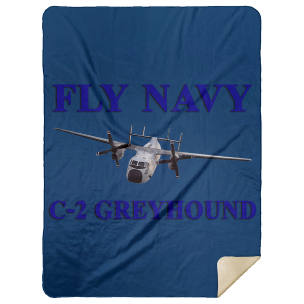 Fly Navy C-2 1 Blanket - Premium Mink Sherpa Blanket 60x80