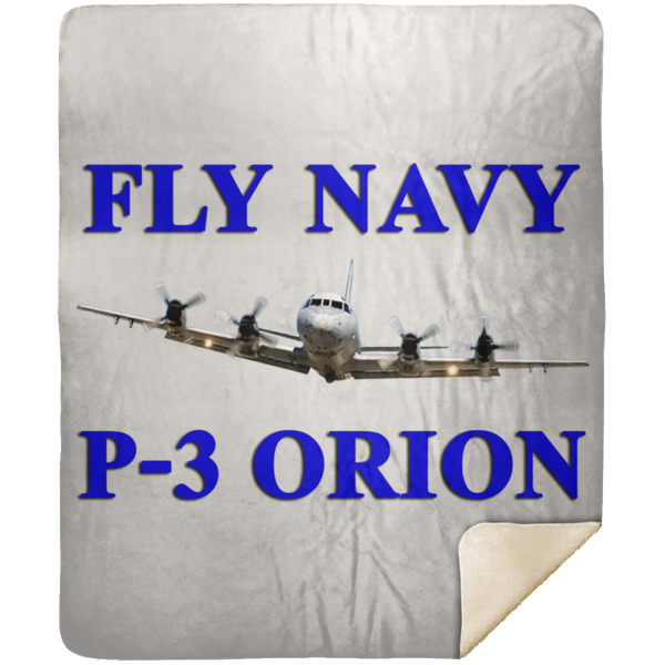 Fly Navy P-3 1 Blanket - Premium Mink Sherpa Blanket 50x60