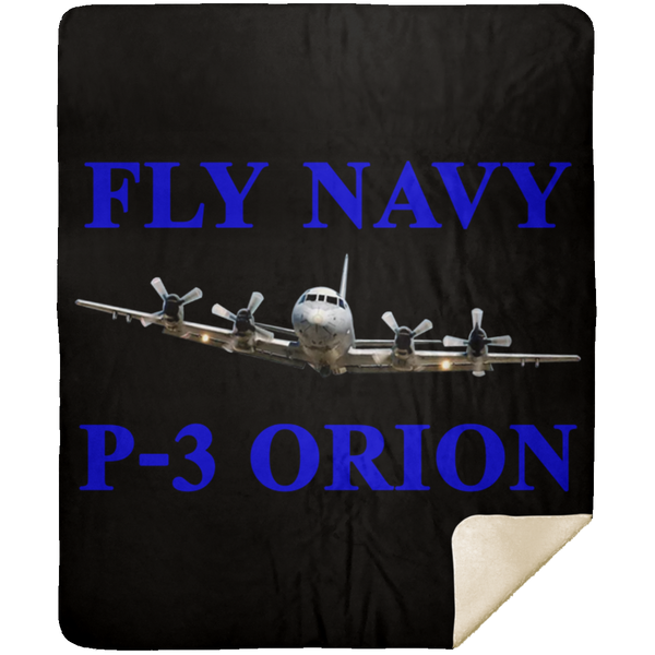 Fly Navy P-3 1 Blanket - Premium Mink Sherpa Blanket 50x60