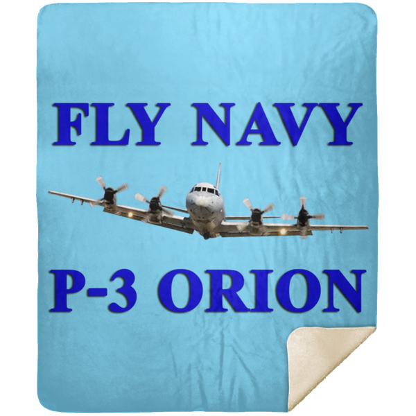 Fly Navy P-3 1 Blanket - Premium Mink Sherpa Blanket 50x60