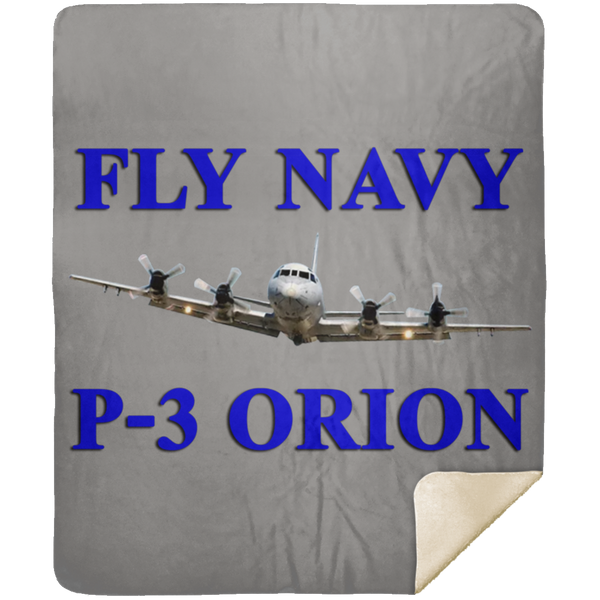 Fly Navy P-3 1 Blanket - Premium Mink Sherpa Blanket 50x60