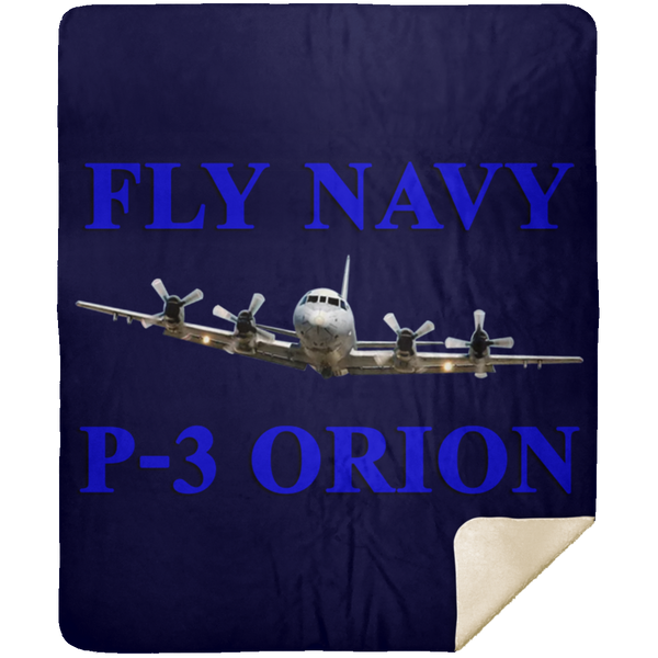 Fly Navy P-3 1 Blanket - Premium Mink Sherpa Blanket 50x60