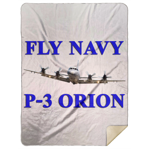 Fly Navy P-3 1 Blanket - Premium Mink Sherpa Blanket 60x80