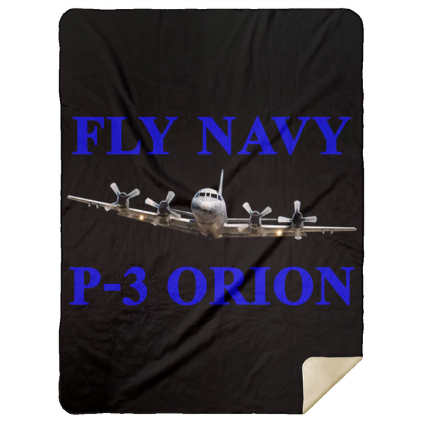 Fly Navy P-3 1 Blanket - Premium Mink Sherpa Blanket 60x80