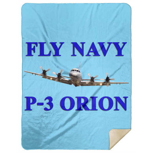 Fly Navy P-3 1 Blanket - Premium Mink Sherpa Blanket 60x80