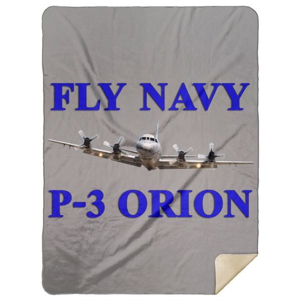 Fly Navy P-3 1 Blanket - Premium Mink Sherpa Blanket 60x80