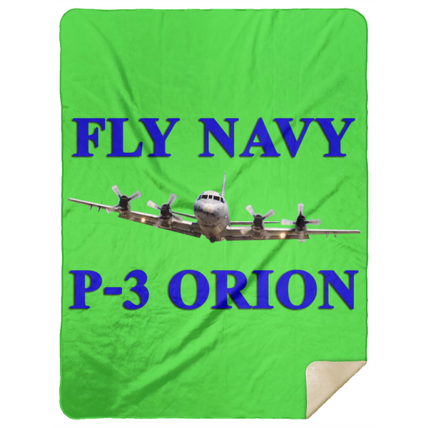 Fly Navy P-3 1 Blanket - Premium Mink Sherpa Blanket 60x80