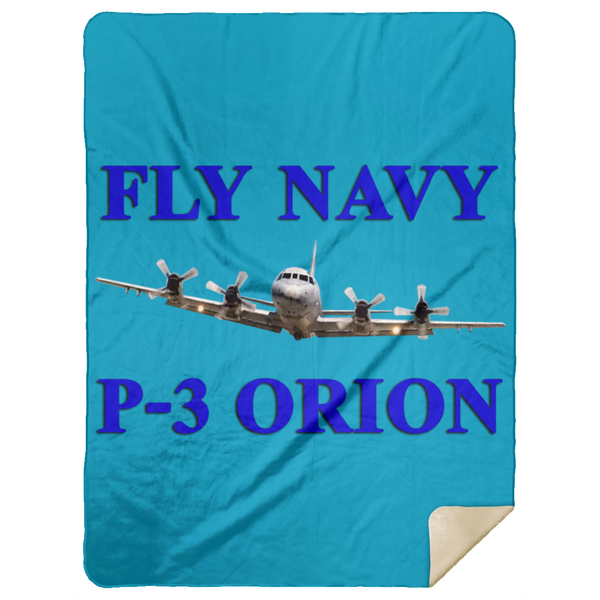 Fly Navy P-3 1 Blanket - Premium Mink Sherpa Blanket 60x80