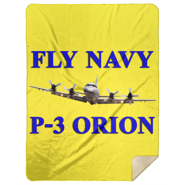 Fly Navy P-3 1 Blanket - Premium Mink Sherpa Blanket 60x80