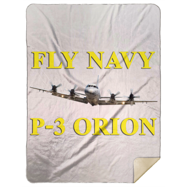 Fly Navy P-3 3 Blanket - Premium Mink Sherpa Blanket 60x80