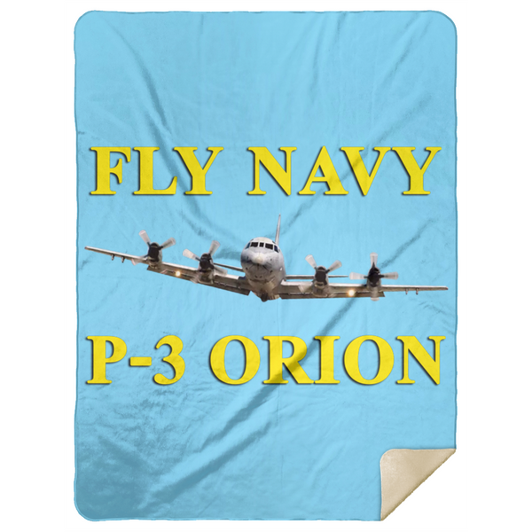 Fly Navy P-3 3 Blanket - Premium Mink Sherpa Blanket 60x80