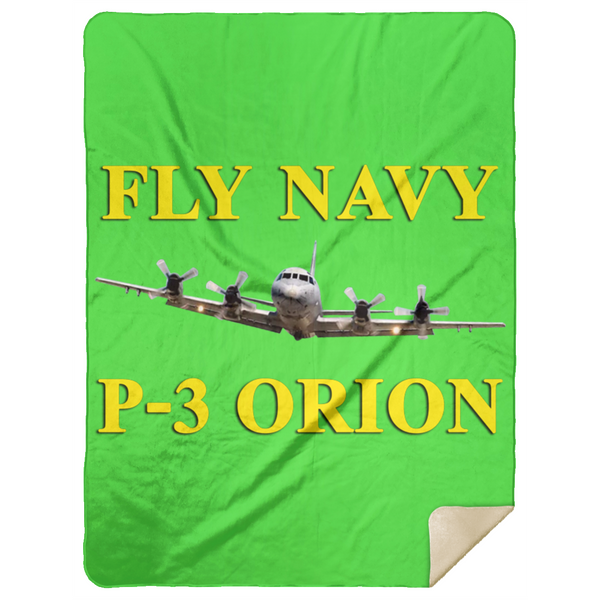 Fly Navy P-3 3 Blanket - Premium Mink Sherpa Blanket 60x80