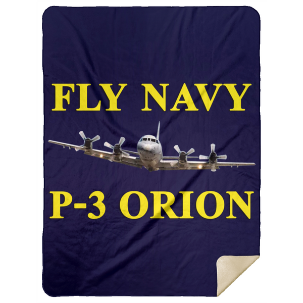 Fly Navy P-3 3 Blanket - Premium Mink Sherpa Blanket 60x80