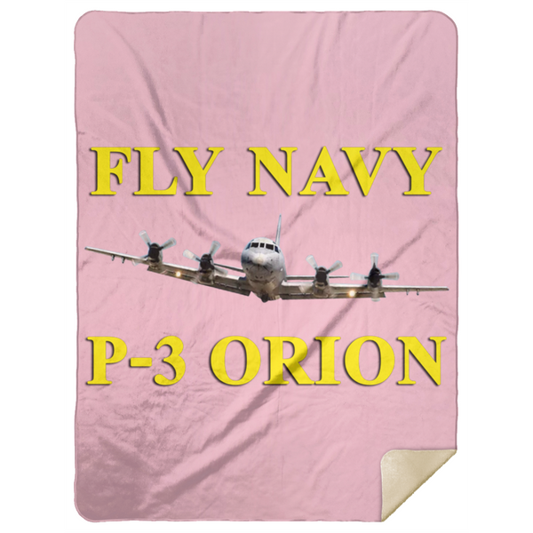 Fly Navy P-3 3 Blanket - Premium Mink Sherpa Blanket 60x80