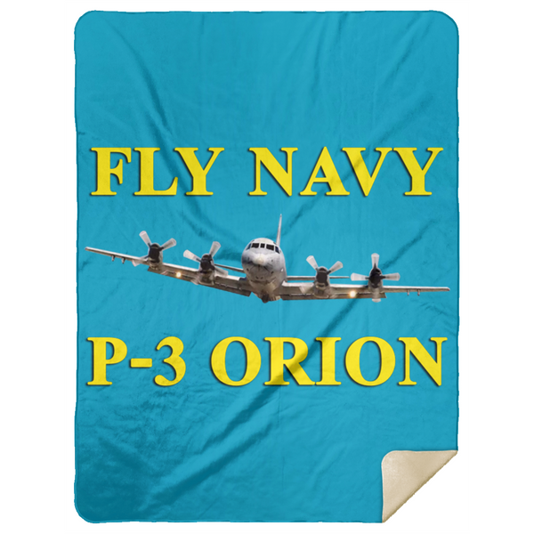 Fly Navy P-3 3 Blanket - Premium Mink Sherpa Blanket 60x80