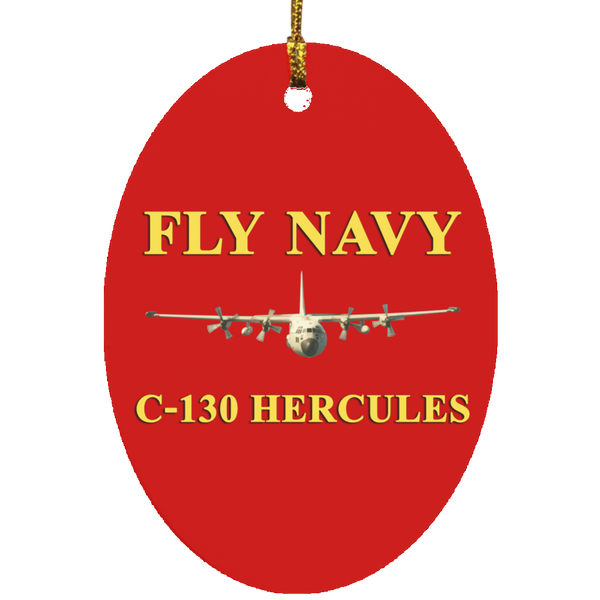 Fly Navy C-130 3 Ornament Ceramic - Oval