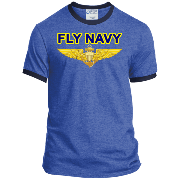 Fly Navy Aviator Ringer Tee