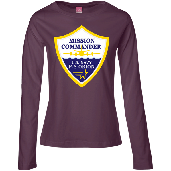 P-3 Orion 3 MC Ladies' LS Cotton T-Shirt