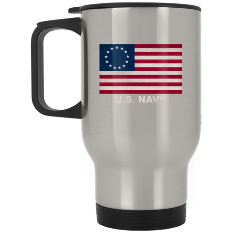 Betsy Ross USN Silver Stainless Travel Mug