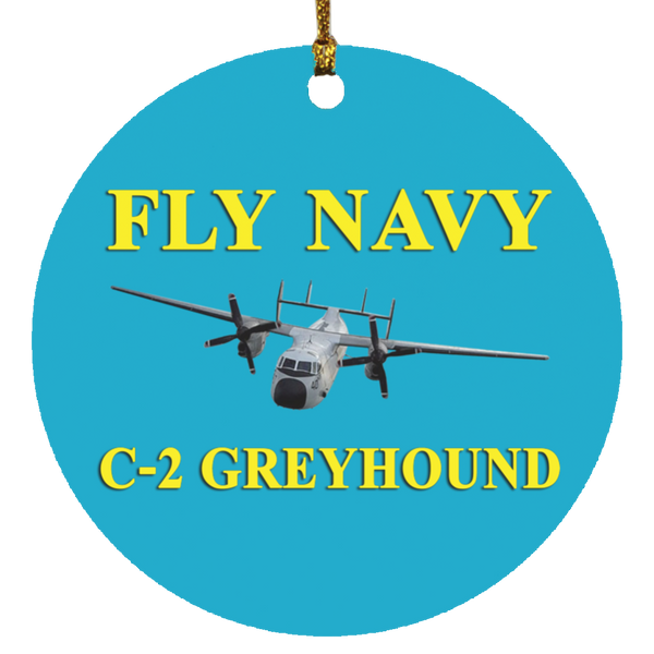 Fly Navy C-2 3 Ornament - Circle