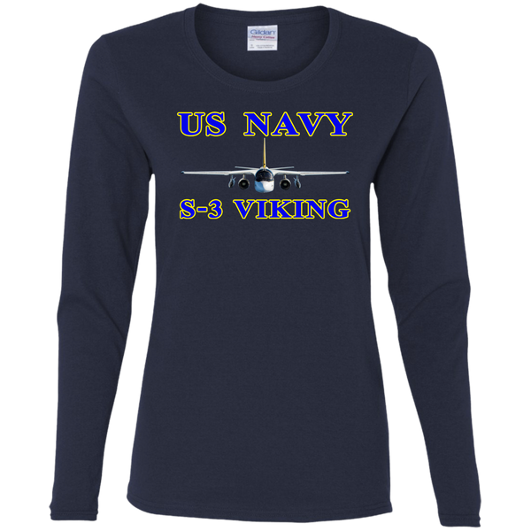 US Navy S-3 1 Ladies' Cotton LS T-Shirt