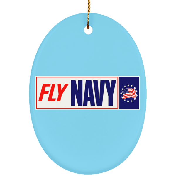 Fly Navy 1 Ornament - Oval