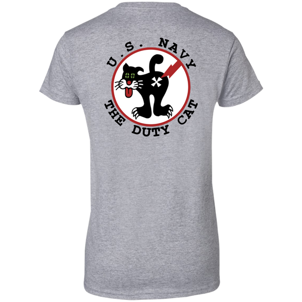 Duty Cat 2a Ladies Custom Cotton T-Shirt