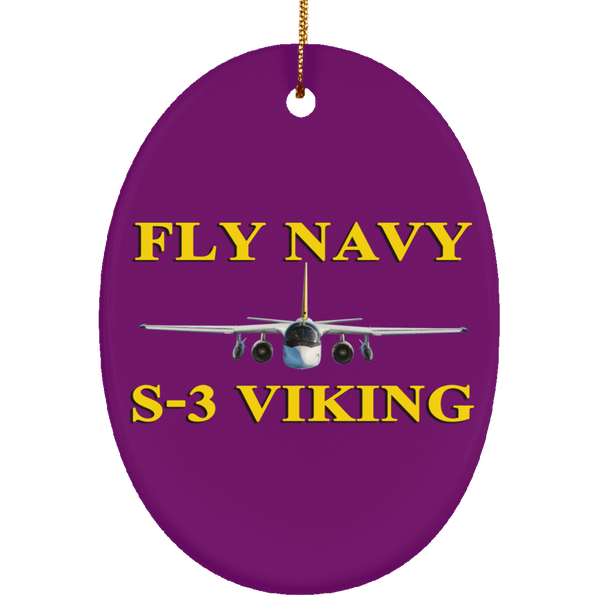 Fly Navy S-3 3 Ornament - Oval