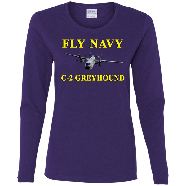 Fly Navy C-2 3 Ladies' Cotton LS T-Shirt