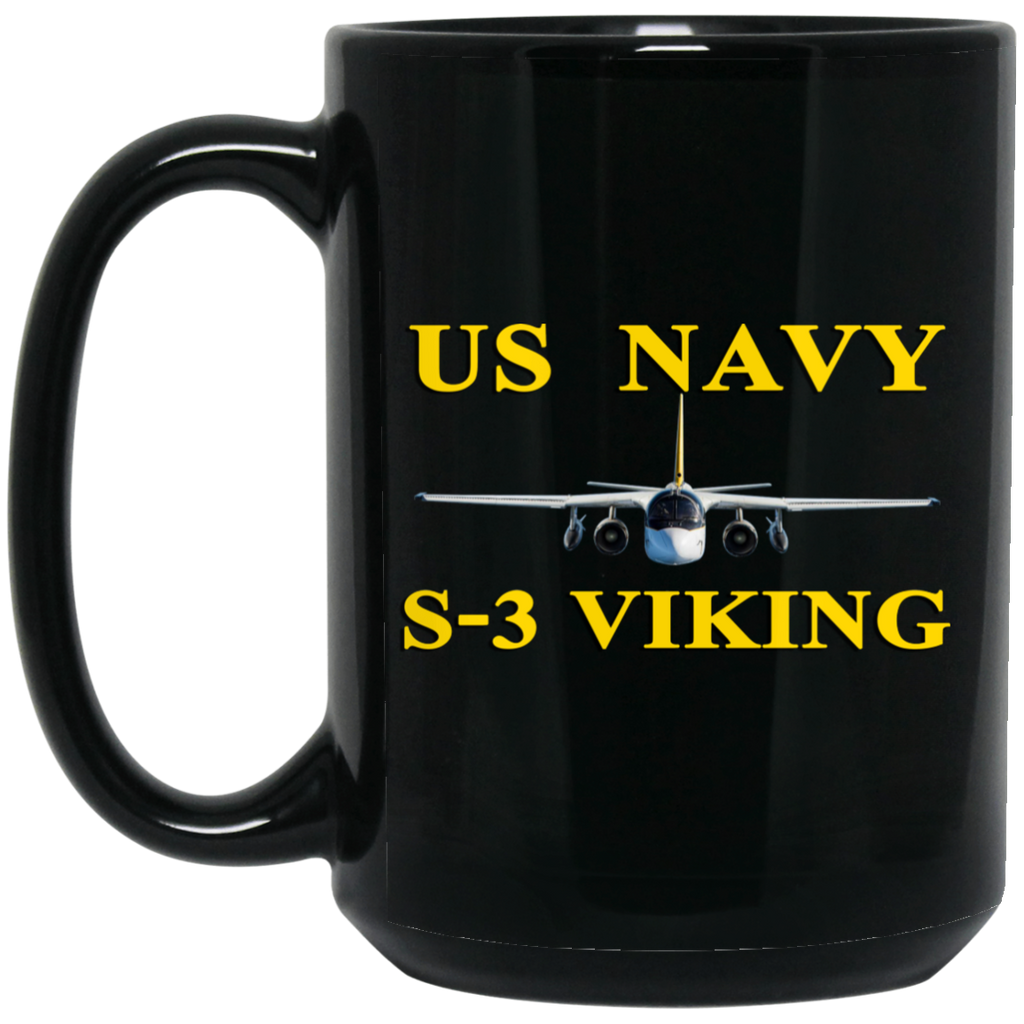 US Navy S-3 3 Black Mug - 15oz