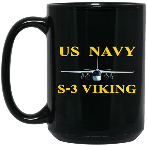 US Navy S-3 3 Black Mug - 15oz