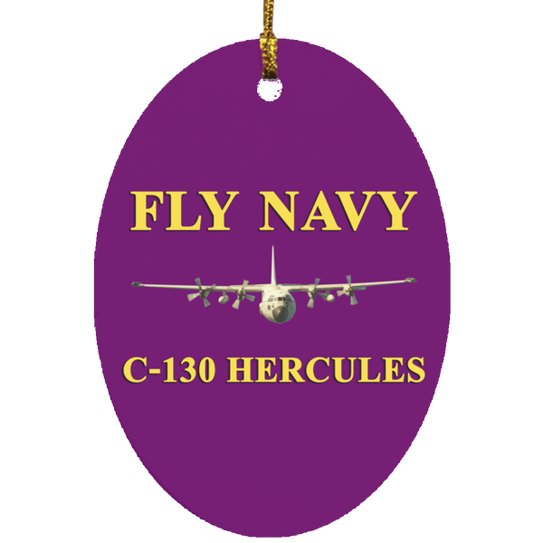 Fly Navy C-130 3 Ornament Ceramic - Oval