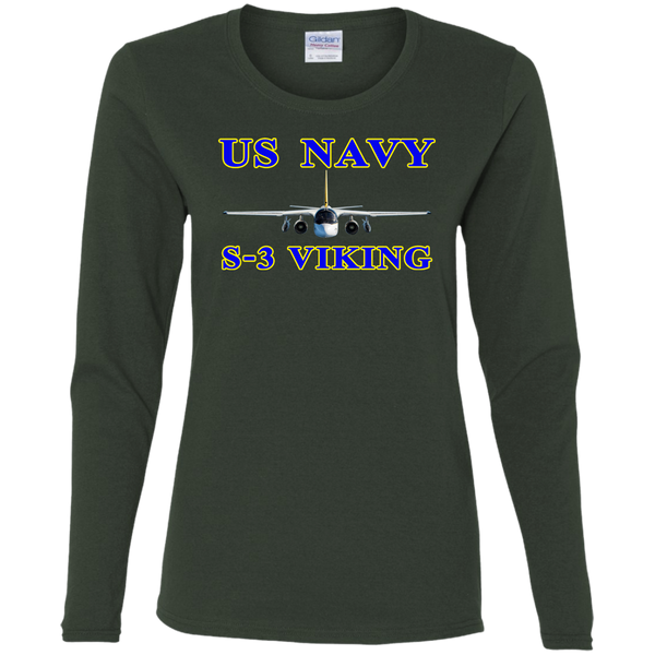 US Navy S-3 1 Ladies' Cotton LS T-Shirt