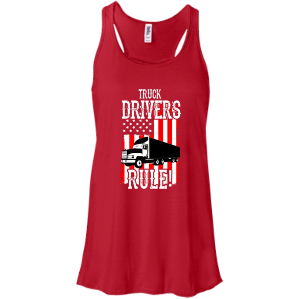 Truck Drivers Rule Flowy Racerback Tank