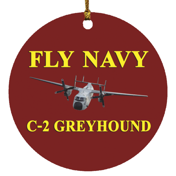 Fly Navy C-2 3 Ornament - Circle