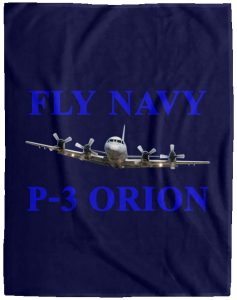 Fly Navy P-3 1 Blanket - Cozy Plush Fleece Blanket - 60x80