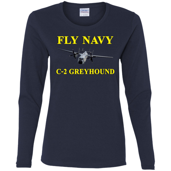 Fly Navy C-2 3 Ladies' Cotton LS T-Shirt