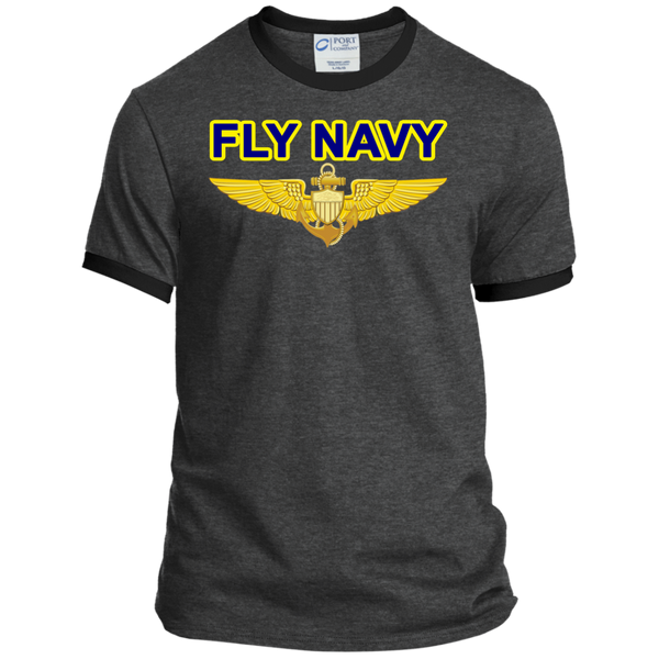 Fly Navy Aviator Ringer Tee