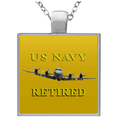 Navy Retired 1 Necklace - Square